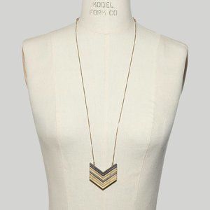Madewell Women's Necklace - Silver and Gold Arrow/Chevron - OS